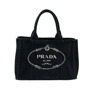 Prada Canapa Canvas Shoulder Bag Black